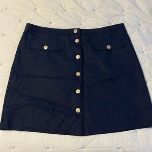 NWOT J Crew Navy Pocket Button Down Skirt